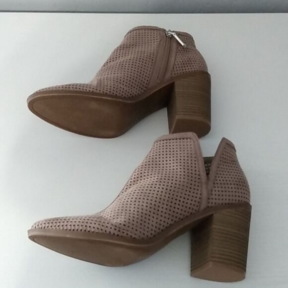 DV by Dolce Vita Perforated Ankle Booties – Taupe – 3.5" Heel – 10 - Picture 3 of 14